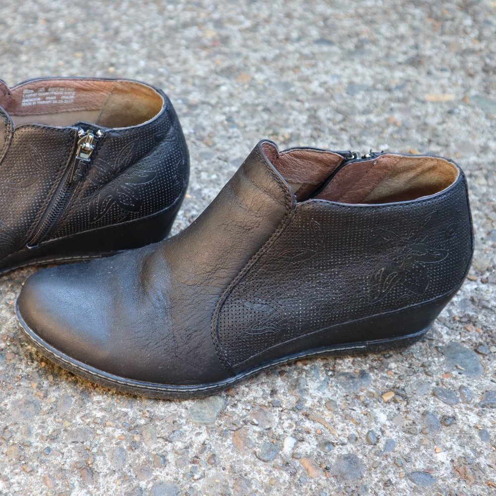 Dansko Zip Bootie with Hidden Wedge